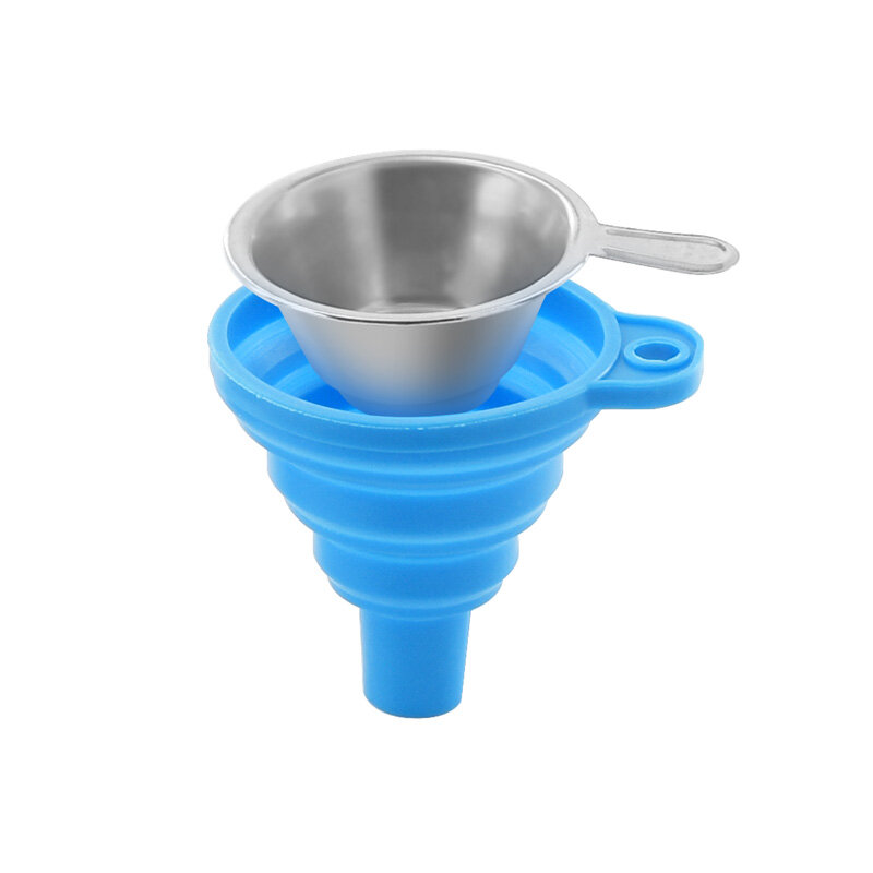 TWO TREES® Collapsible Silicone Funnels and Stainless Steel Resin Filter Cups for Pouring Resin Back into Bottle